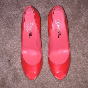 Chanel Coral Pep Toe Heels